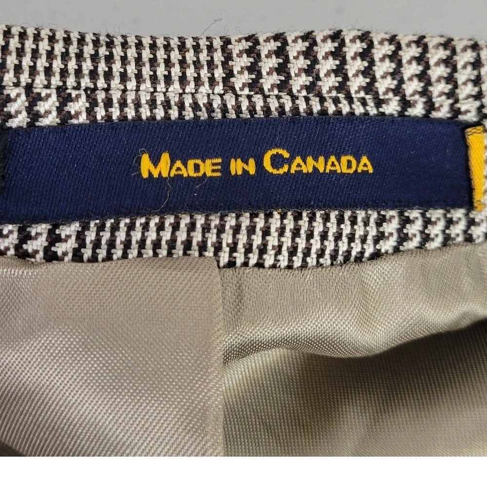 Chaps Ralph Lauren Mens Plaid Blazer Jacket 42R Silk‎ Wool Blend Made in Canada